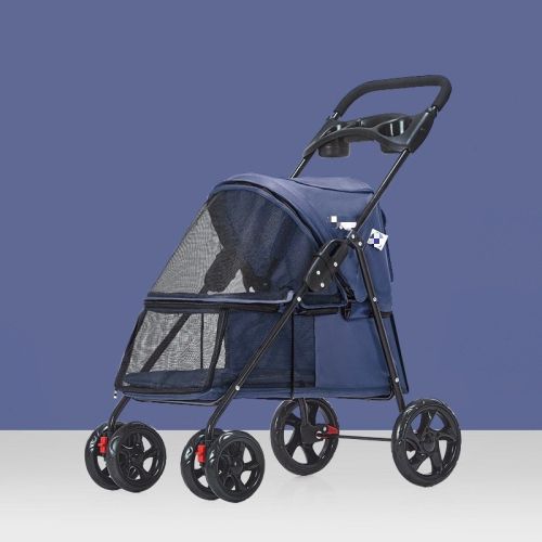 Pet Dog Stroller, Quick Folding, Shockproof with 2 Front Swivel Wheels & Rear Brake Wheels, Cup & Storage Bags Holder, Puppy Jogger Carrier Pet Dog Stroller, Quick Folding, Shockproof with 2 Front Swivel Wheels & Rear Brake Wheels, Cup & Storage Bags Holder, Puppy Jogger Carrier